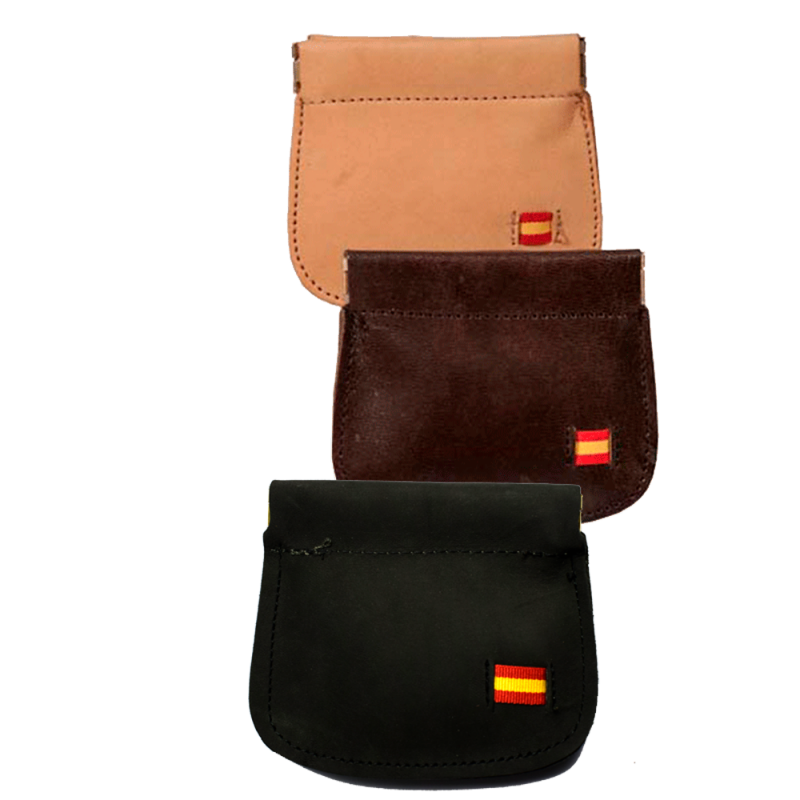 Monedero CLIP de piel al canto